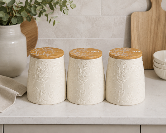 Fieldview Embossed Canisters, Set