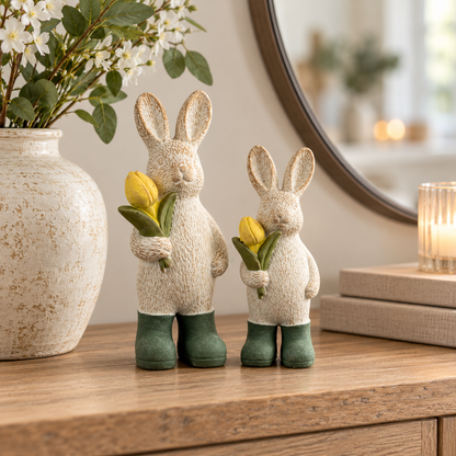 Bunny with tulip, 2 sizes