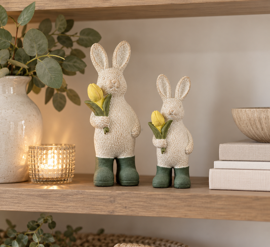 Bunny Rabbit with Tulip, 2 sizes