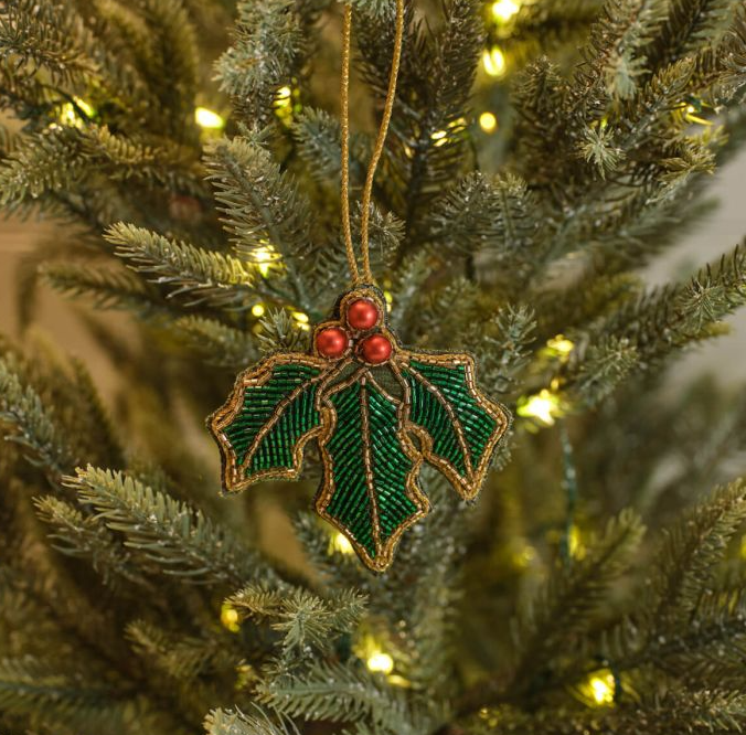 Beaded Holly Hanger