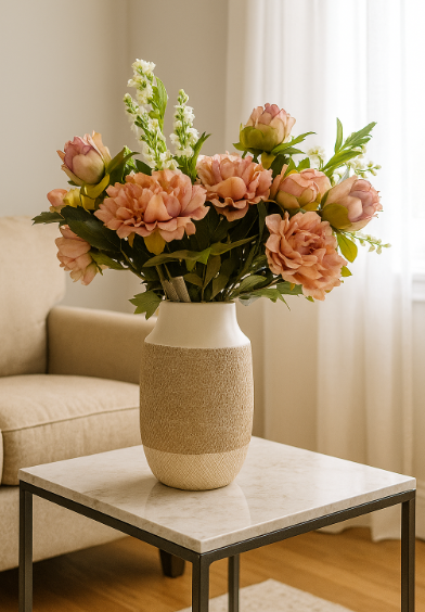 Cream 'Beehive effect' Vase, 25cm