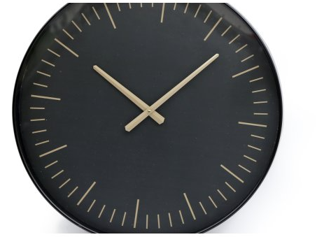 Black & Gold Clock 50cm