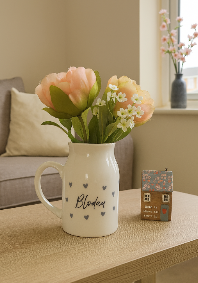 Blodau Heart Print Jug