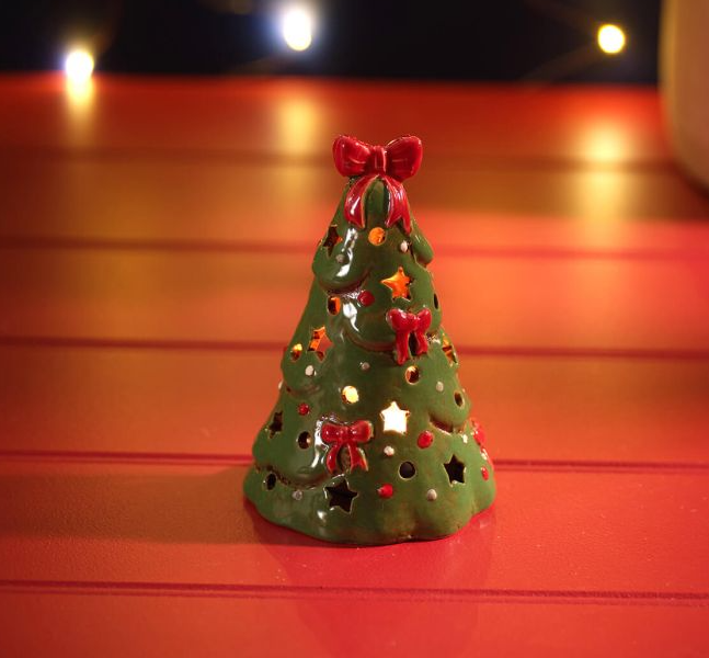 Bow Christmas Tree Candle Holder
