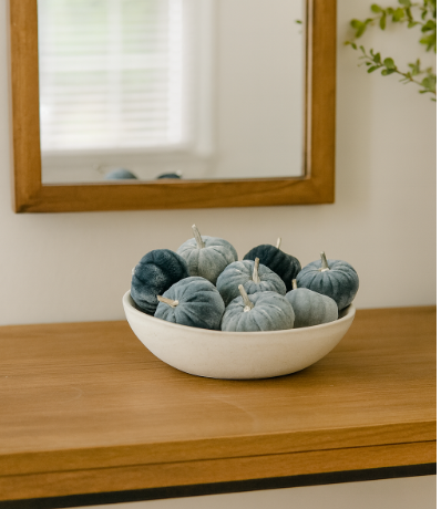 Grey velvet Pumpkins Mix, 12