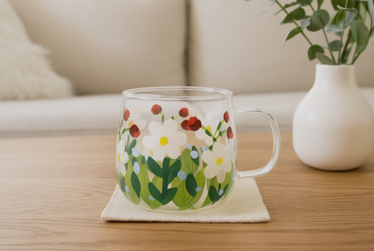 Daisies Glass Cup