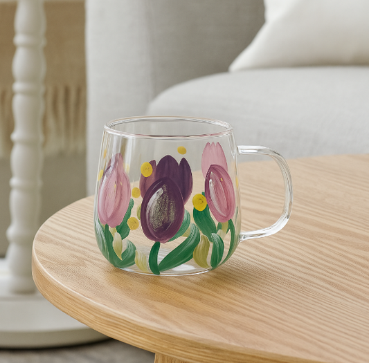 Tulips Glass Cup