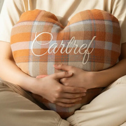Heart Shaped Embroidered Cushion, PERSONALISED