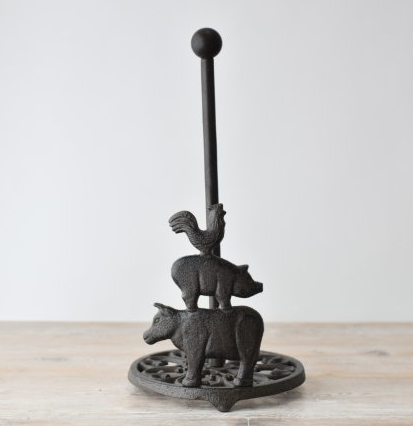 Cast Iron Animal Toilet/Kitchen Roll Holder