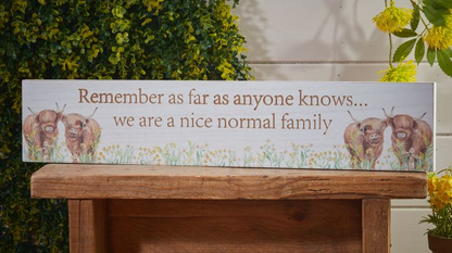 Highland Cow Normal Family Sign