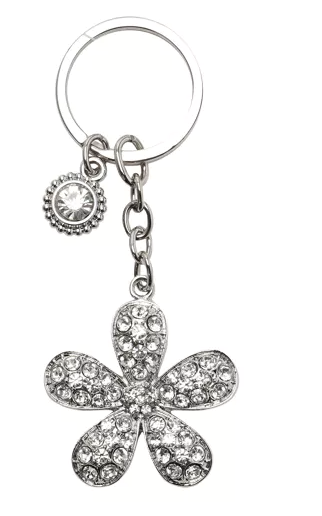 Crystal Flower Keyring
