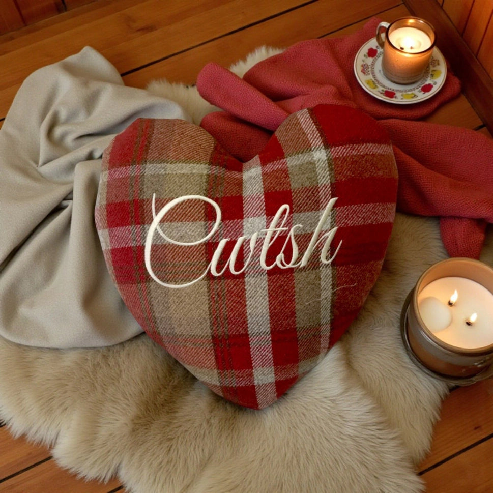 Heart Shaped Embroidered Cushion, PERSONALISED