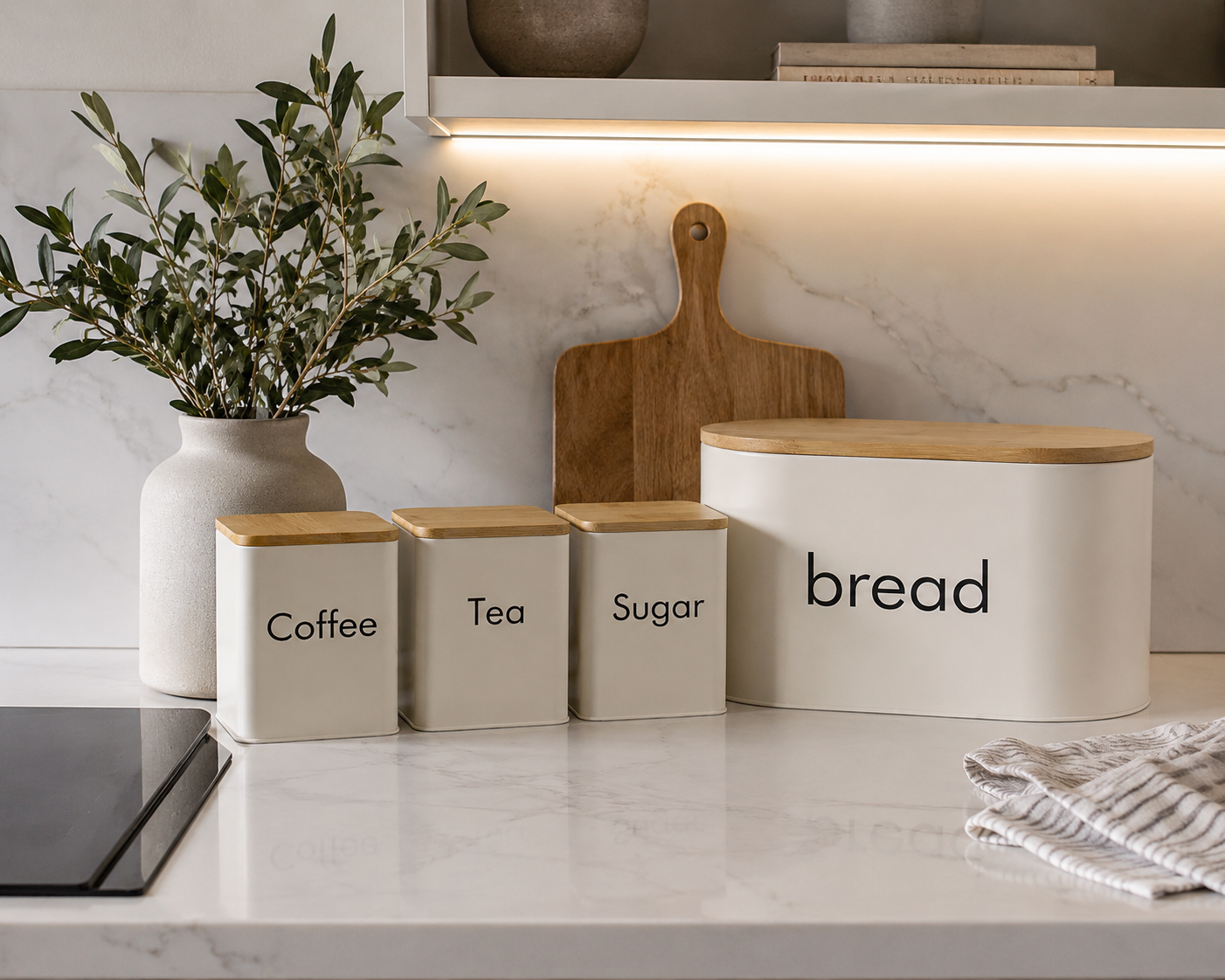 Cream Canister Set with Bread Bin
