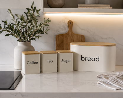 Cream Canister Set with Bread Bin