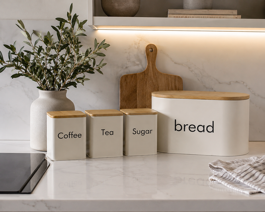 Cream Canister Set with Bread Bin
