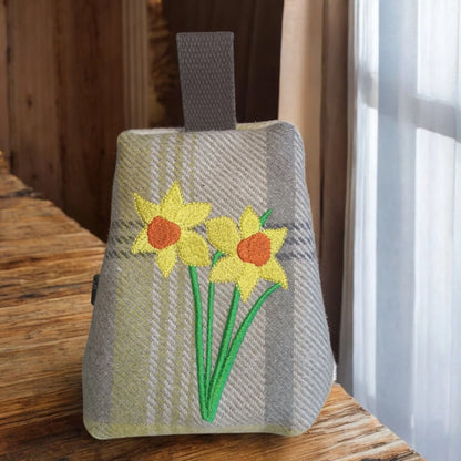 Daffodil Embroidered Door Stop