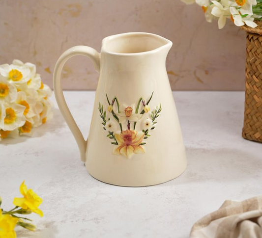 Daffodil Embossed Stoneware Jug