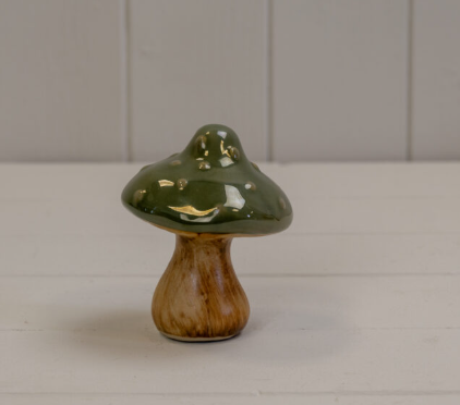 Dark Green Mushroom with wood stem
