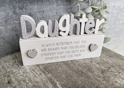 Daughter Grey cut out block