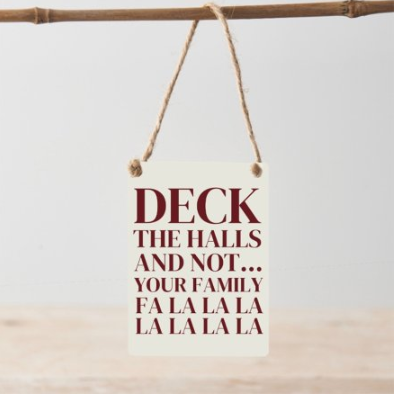 Deck the halls sign, 9cm