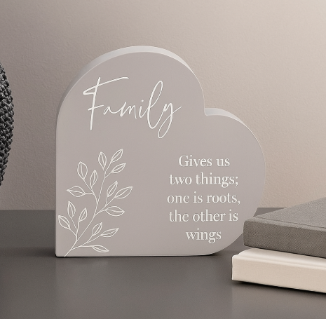 Grey Family Heart Plaque
