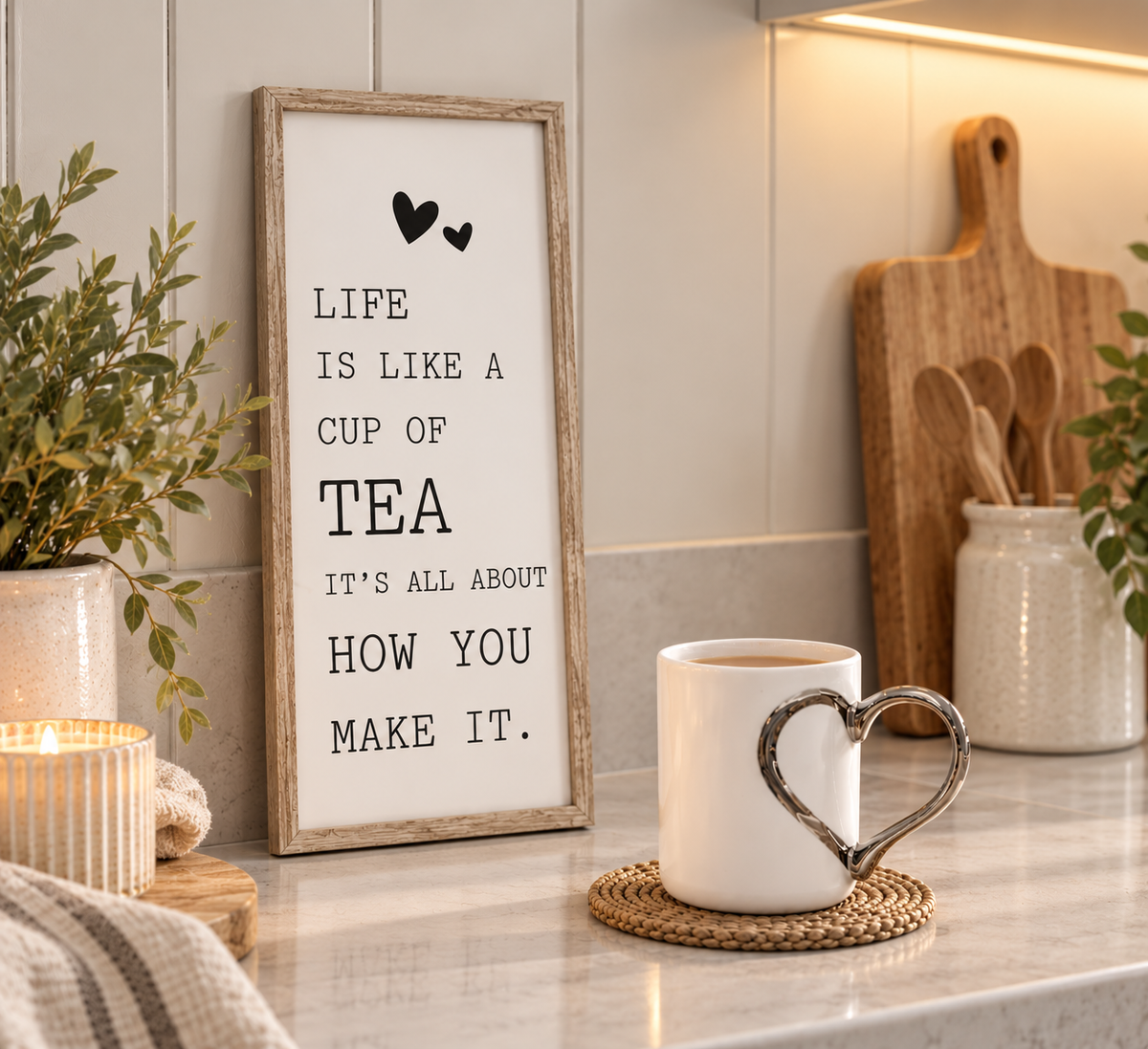 Life is like a cup of tea, Plaque