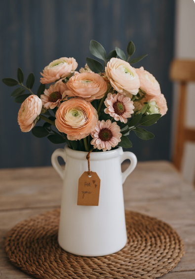 White 'For You' Pot, 18cm