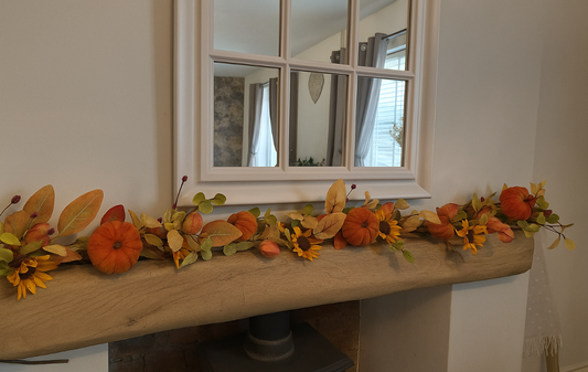 Autumn Pumpkin Sunflower Garland 1.5m
