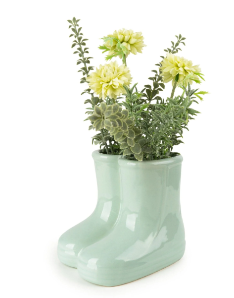 Sage Green Wellies, Chrysanthemums