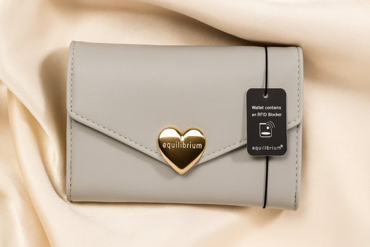 Grey/Gold Heart Purse COMES WITH GIFT BOX