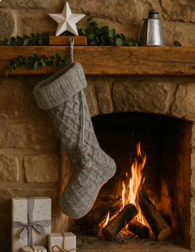 Knitted Grey Stocking