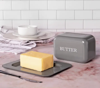 Grey Butter Dish with Lid