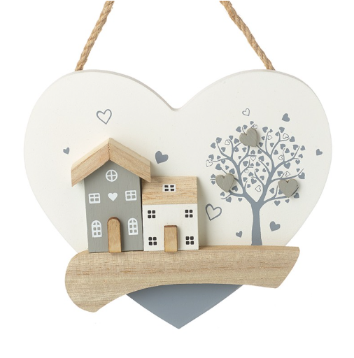 Heart wooden hanging house