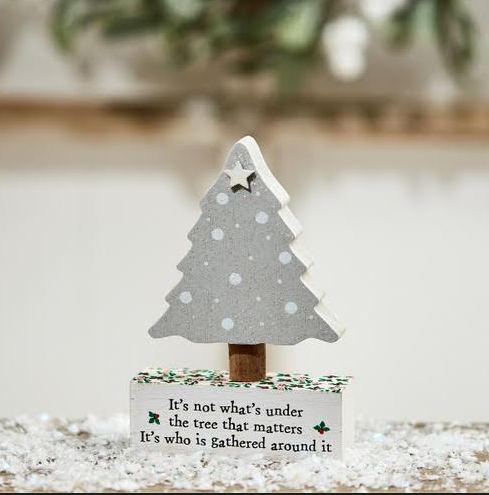 Grey Xmas Tree, worded script