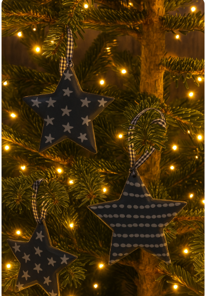Hanging grey stars, 4styles