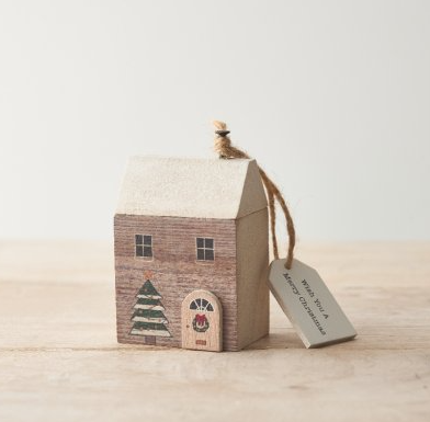 Hanging Wooden Merry Christmas House