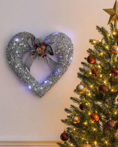LED Silver Open Heart