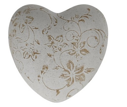 Cream & Brown Heart Deco, 10.5cm