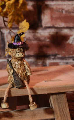 Witch Highland Cow Shelf Sitter