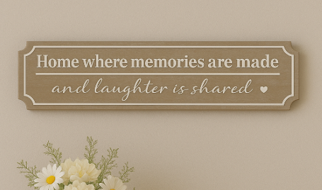 Wooden Plaque - Home where memories are made, 50cm