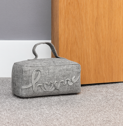 Grey 'Home' Doorstop