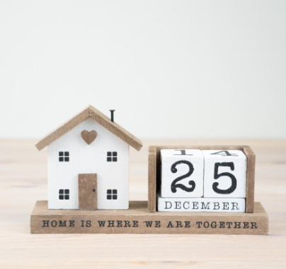 Wooden House Calendar, 22cm