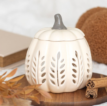 Leaf Cut Out Cream Pumpkin Burner