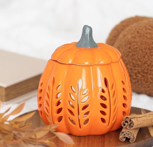 Leaf Cut Out Orange Pumpkin Burner