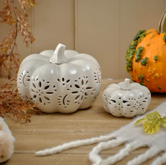 LED Ceramic harvest pumpkin, 2 sizes