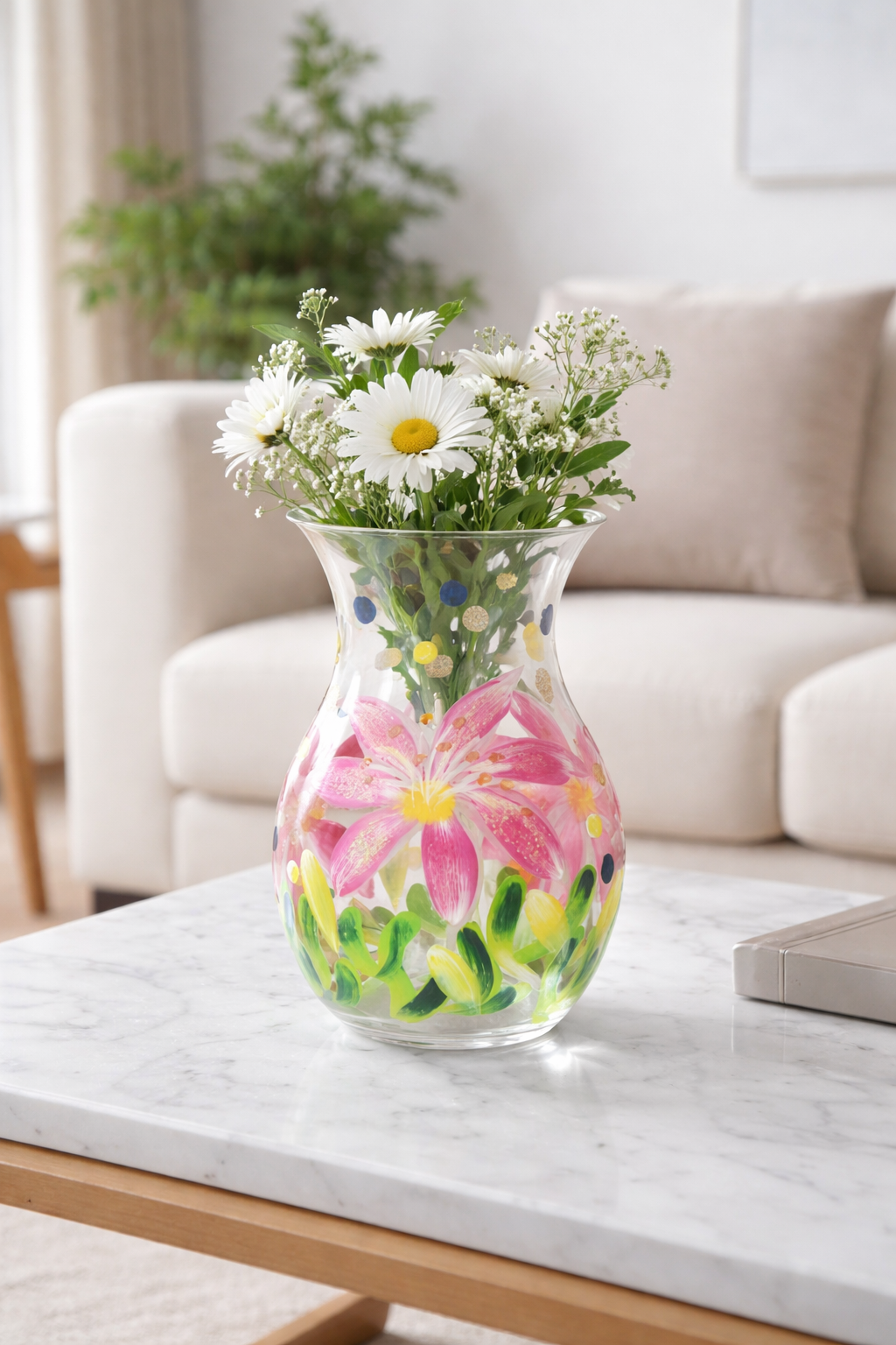 Lilies Glass Vase