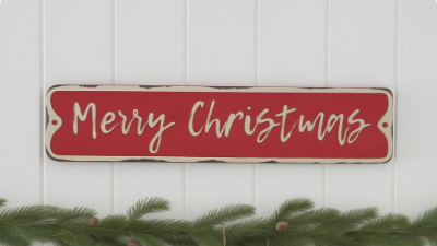 Merry Christmas Metal Sign, 66cm
