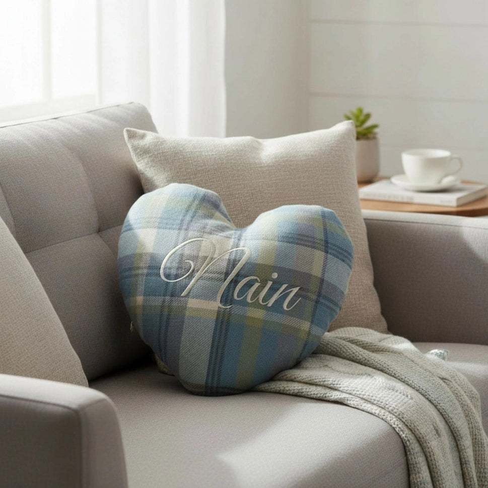 Heart Shaped Embroidered Cushion, PERSONALISED