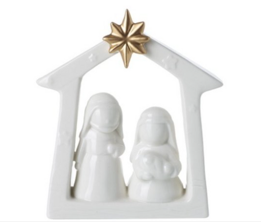 Ceramic Nativity Scene, 14cm