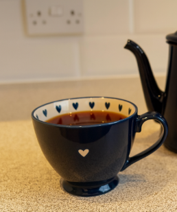 Navy Heart Print Mug
